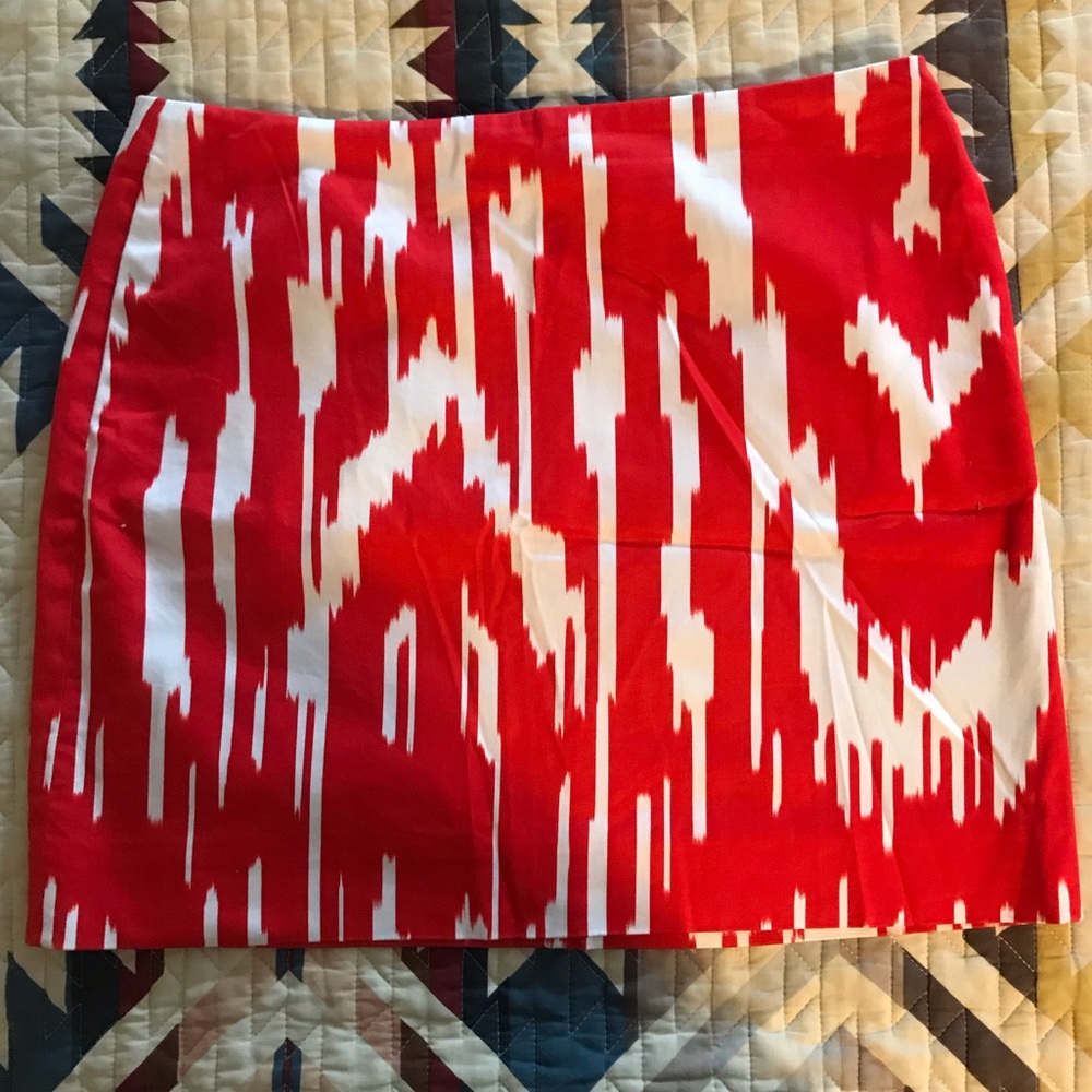 J. Crew Red & White Mini Skirt